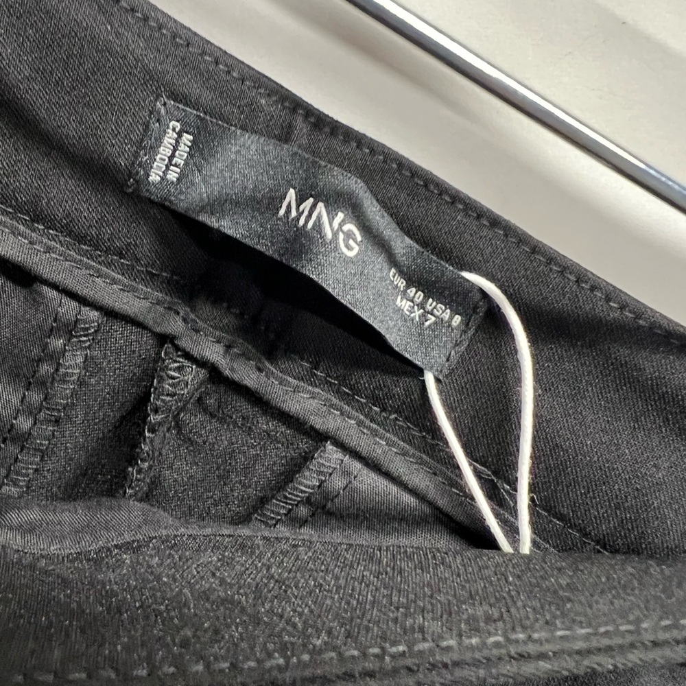 MNG by Mango Black Suit Mid Rise Trouser Pants Size 8 - Picture 7 of 8